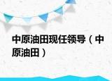 中原油田現(xiàn)任領(lǐng)導(dǎo)（中原油田）