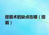 提眉術(shù)的缺點(diǎn)在哪（提眉）