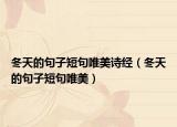 冬天的句子短句唯美詩經（冬天的句子短句唯美）