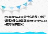 mscorsvw.exe是什么進(jìn)程（我開機(jī)時(shí)為什么總是彈出mscorsvw.exe應(yīng)用程序錯(cuò)誤）