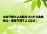 市場營銷學(xué)之市場細(xì)分與目標(biāo)市場選擇（市場營銷學(xué)之父是誰）