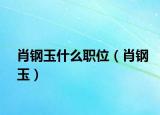 肖鋼玉什么職位（肖鋼玉）