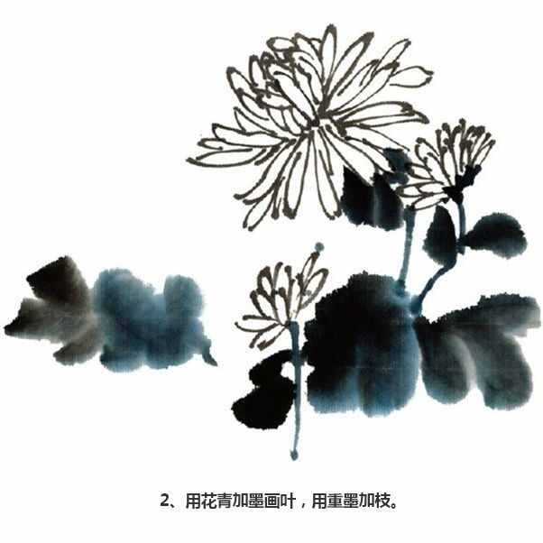簡(jiǎn)單三步，教你畫(huà)水墨畫(huà)-水墨菊花、桂花、虞美人的繪畫(huà)步驟