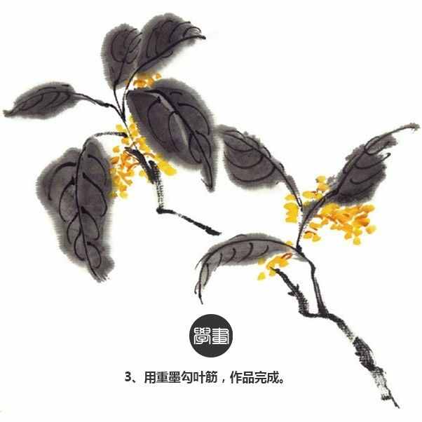 簡(jiǎn)單三步，教你畫(huà)水墨畫(huà)-水墨菊花、桂花、虞美人的繪畫(huà)步驟