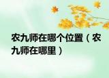 農(nóng)九師在哪個(gè)位置（農(nóng)九師在哪里）