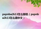pspnba2k13怎么聯(lián)機(jī)（pspnba2k13怎么調(diào)中文）