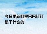 今日更新阿里巴巴釘釘是干什么的