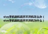 vivo手機刷機后開不開機怎么辦（vivo手機刷機后開不開機為什么）