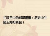 蘭陵王中的鄭妃是誰（歷史中蘭陵王鄭妃真名）