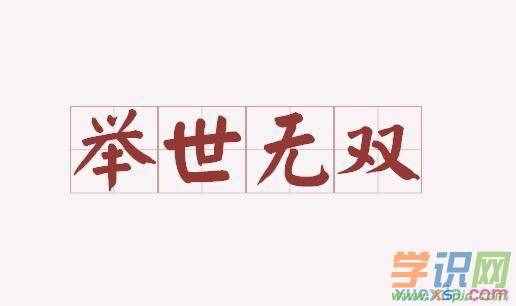 舉世無雙的解釋和造句