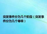 突發(fā)事件分為幾個(gè)階段（突發(fā)事件分為幾個(gè)等級(jí)）