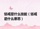 懲戒是什么技能（懲戒是什么意思）