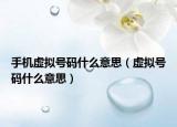 手機(jī)虛擬號(hào)碼什么意思（虛擬號(hào)碼什么意思）