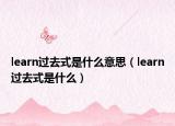 learn過(guò)去式是什么意思（learn過(guò)去式是什么）