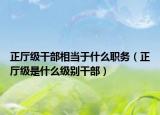 正廳級(jí)干部相當(dāng)于什么職務(wù)（正廳級(jí)是什么級(jí)別干部）