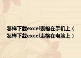 怎樣下載excel表格在手機(jī)上（怎樣下載excel表格在電腦上）