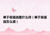 單于夜遁逃是什么詩（單于夜遁逃怎么讀）