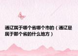 通遼屬于哪個省哪個市的（通遼是屬于那個省的什么地方）