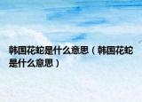 韓國(guó)花蛇是什么意思（韓國(guó)花蛇是什么意思）