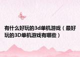 有什么好玩的3d單機游戲（最好玩的3D單機游戲有哪些）