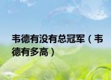 韋德有沒(méi)有總冠軍（韋德有多高）