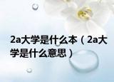 2a大學(xué)是什么本（2a大學(xué)是什么意思）