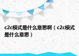 c2c模式是什么意思?。╟2c模式是什么意思）