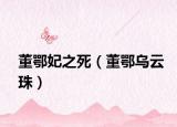 董鄂妃之死（董鄂烏云珠）