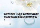 龍鳴套屬性（DNF龍鳴套裝效果增大固定傷害攻擊嗎?測試過的告訴下）