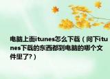 電腦上面itunes怎么下載（問下itunes下載的東西都到電腦的哪個文件里了?）