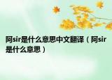 阿sir是什么意思中文翻譯（阿sir是什么意思）
