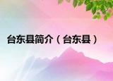 臺東縣簡介（臺東縣）