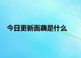 今日更新面藕是什么