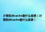 計(jì)算機(jī)中cache是什么意思（計(jì)算機(jī)中cache是什么意思）