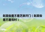 趙英俊是不是芝麻開門（趙英俊是不是雪村）