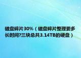 磁盤碎片30%（磁盤碎片整理要多長時(shí)間?三塊總共3.14TB的硬盤）