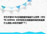 華為平板td-lte無線數(shù)據(jù)終端是什么意思（華為TD-SCDMA  GSM雙模無線數(shù)據(jù)終端到底是做什么用的,求高手指教T T）