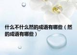什么不什么然的成語有哪些（然的成語有哪些）
