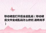移動硬盤打開后全是亂碼（移動硬盤文件變成亂碼怎么修好,請教高手）