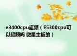 e3400cpu超頻（E5300cpu可以超頻嗎 微星主板的）