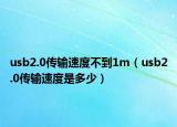 usb2.0傳輸速度不到1m（usb2.0傳輸速度是多少）