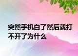 突然手機白了然后就打不開了為什么
