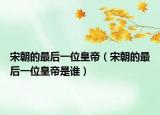 宋朝的最后一位皇帝（宋朝的最后一位皇帝是誰）