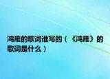 鴻雁的歌詞誰(shuí)寫(xiě)的（《鴻雁》的歌詞是什么）