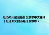 赴湯蹈火的湯是什么意思中文翻譯（赴湯蹈火的湯是什么意思）