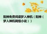 陽神免費閱讀夢入神機（陽神（夢入神機網(wǎng)絡(luò)小說））