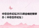 中非合作論壇2021峰會(huì)啥時(shí)候舉辦（中非合作論壇）