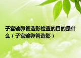 子宮輸卵管造影檢查的目的是什么（子宮輸卵管造影）