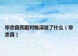 畢忠良死前對(duì)陳深說(shuō)了什么（畢忠良）