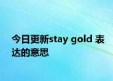 今日更新stay gold 表達(dá)的意思